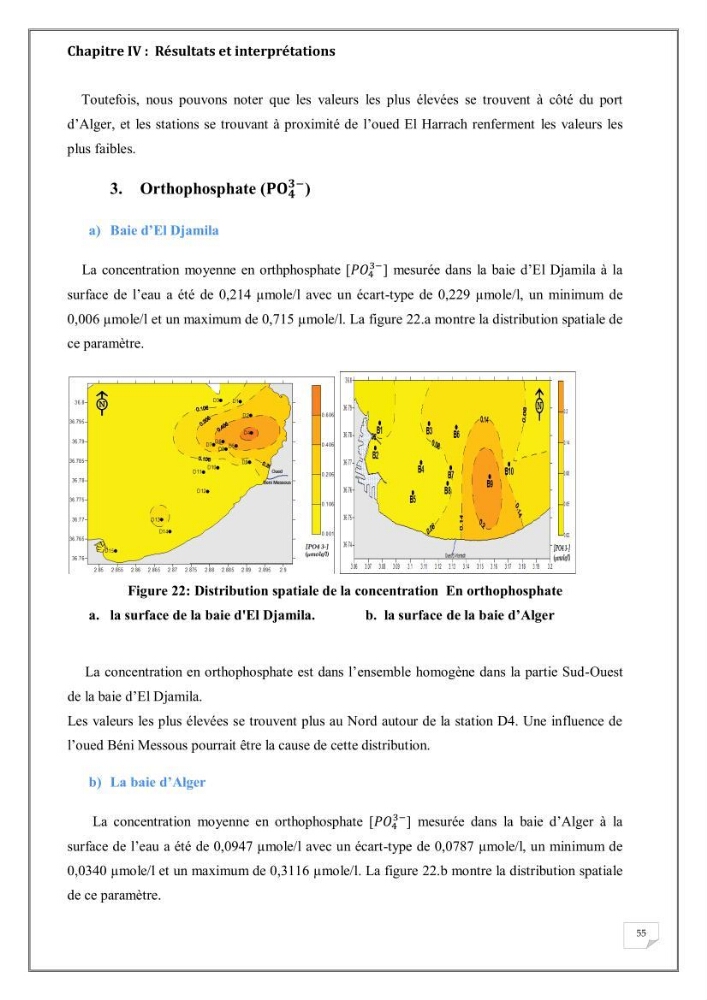 Evaluation de la pollution marine dans la baie d\'Alger et la baie d\'El Djamila: