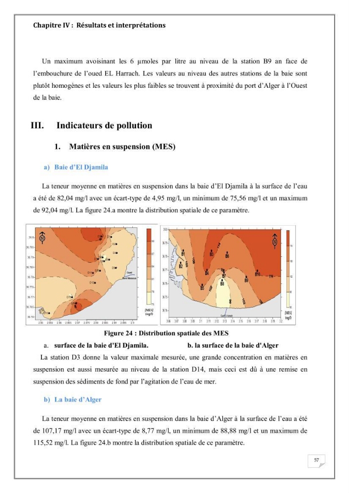 Evaluation de la pollution marine dans la baie d\'Alger et la baie d\'El Djamila:
