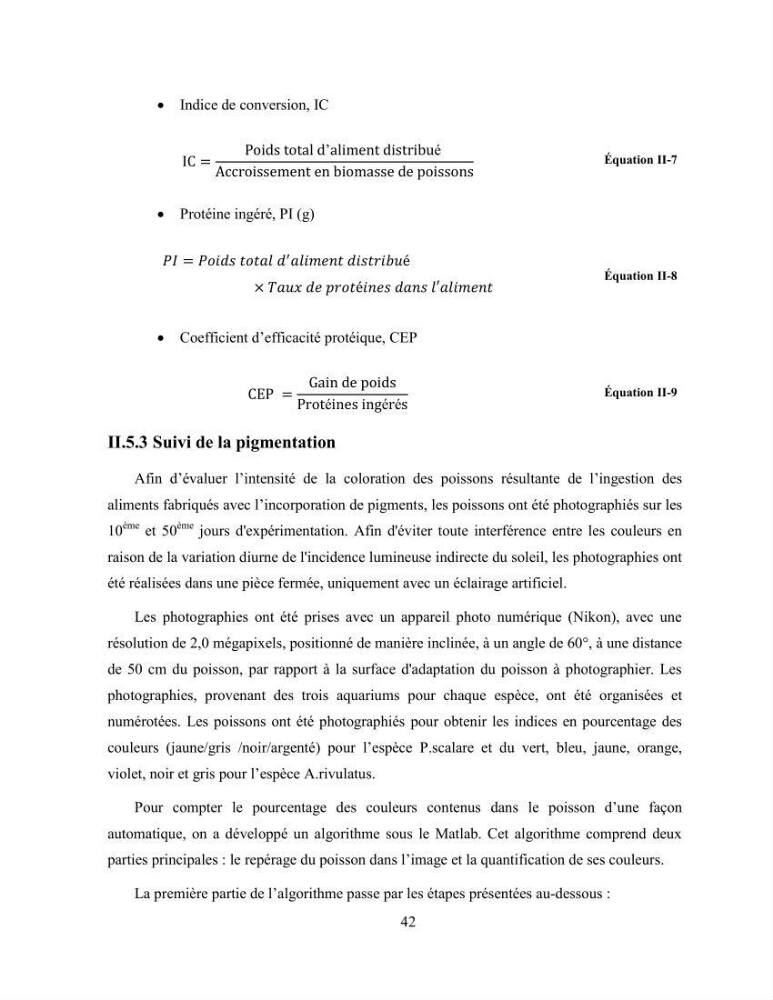 Suivi zootechnique de l’efficacité de six aliments fabriqués localement sur la croissance et la pigmentation des Cichlidés américains cas de Pterophyllum scalare. et Andinoacara rivulatus.: