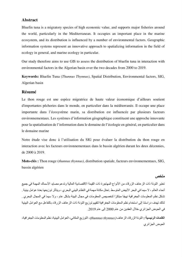 Contribution à l’étude de l’âge, de la croissance et de l’exploitation des espèces du genre Trachurus (Téléostéens, Carangidae) de la région centre du littoral algérien