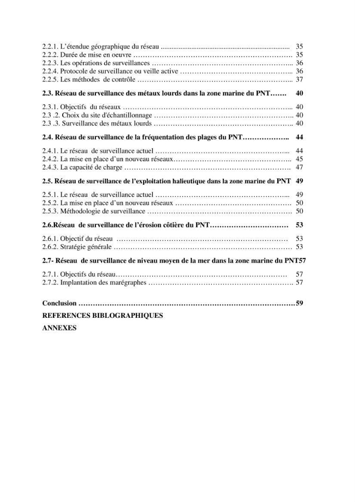 Mise en place de réseaux de surveillance environnementaux de la zone marine côtière de Taza ( wilaya de Jijel):