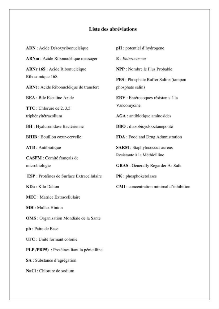 Caractérisation et évaluation de la virulence et de la résistance aux antibiotiques chez les entérocoques isolés dans le milieu marin