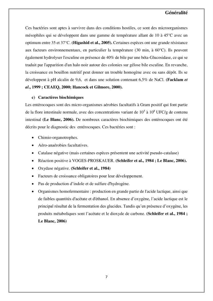 Caractérisation et évaluation de la virulence et de la résistance aux antibiotiques chez les entérocoques isolés dans le milieu marin