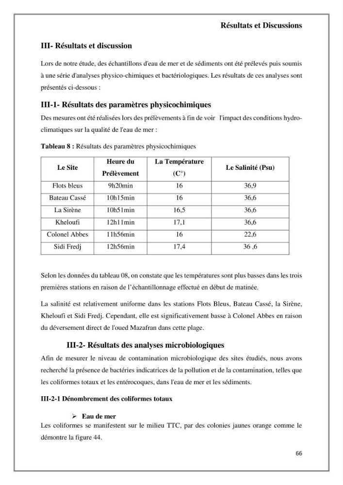 Caractérisation et évaluation de la virulence et de la résistance aux antibiotiques chez les entérocoques isolés dans le milieu marin
