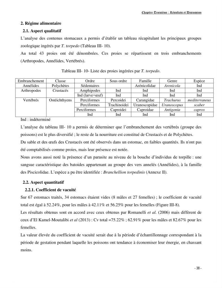 Contribution à la biologie de Torpedo torpedo (Elasmobranches, Torpedinidae) dans la région est de la côte algérienne.