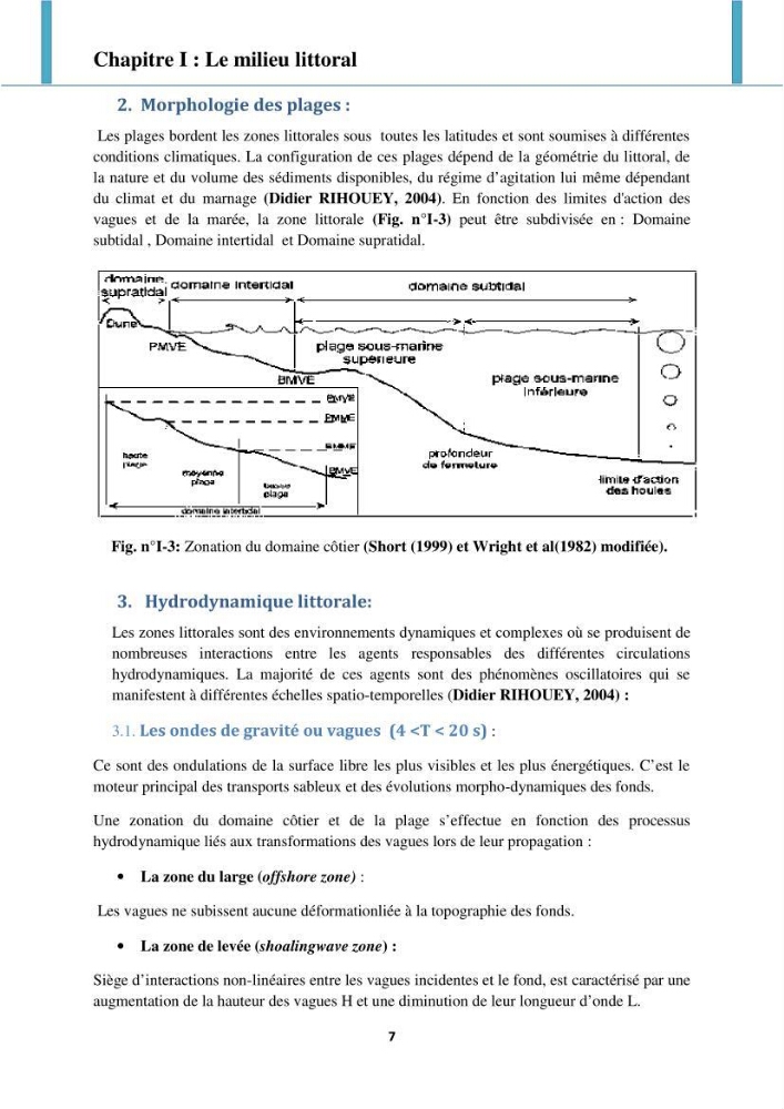 Processus mis en jeu dans l\'évolution morpho-dynamique de la baie de Zemmouri