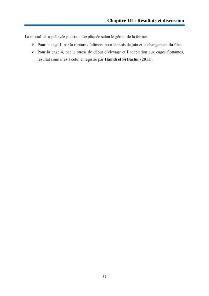 Evolution de la croissance de la daurade d’élevage au niveau de la ferme SRL AQUACAP (Beni Ksila, Béjaia)