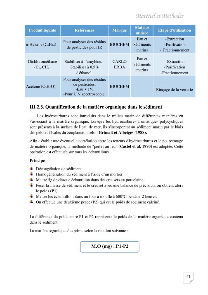 Contribution à l\'évaluation des taux des hydrocarbures aromatiques polycycliques dans le sédiment marin de la baie de Bou-Ismail.