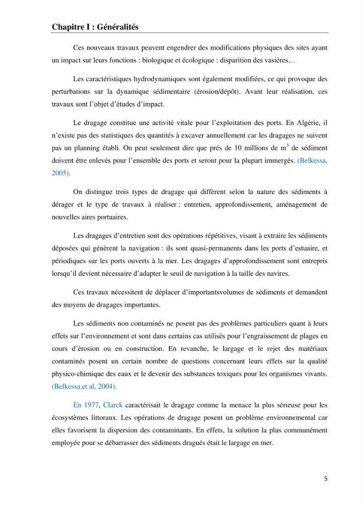 Impact des matériaux de dragage du port d\'El-Aouana sur l\'écosystème littoral