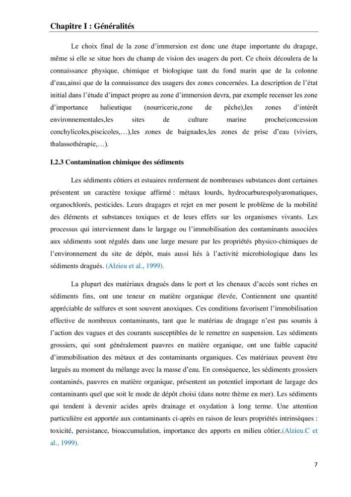 Impact des matériaux de dragage du port d\'El-Aouana sur l\'écosystème littoral