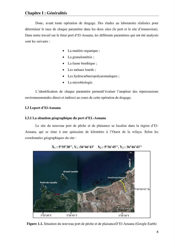 Impact des matériaux de dragage du port d\'El-Aouana sur l\'écosystème littoral