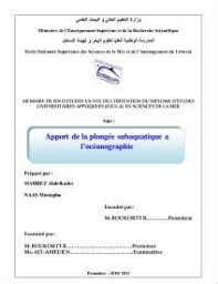Apport de la plongée subaquatique a l'océanographie