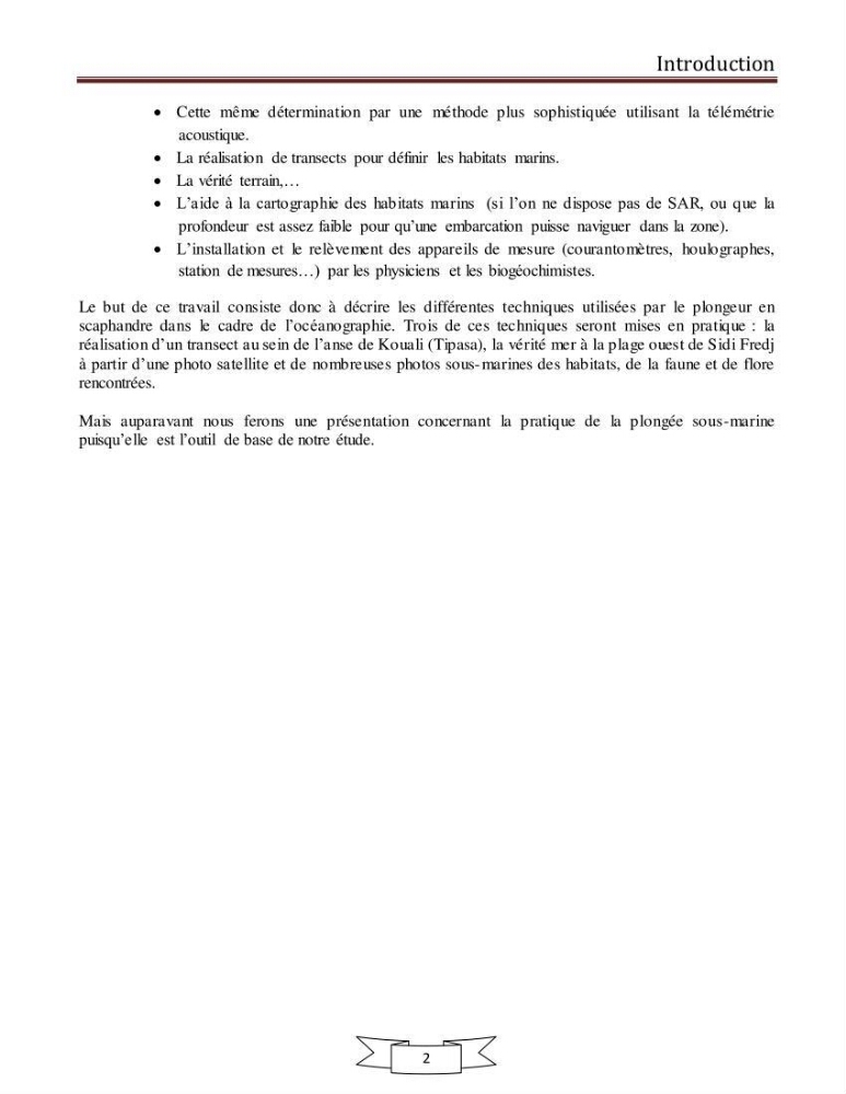 Apport de la plongée subaquatique a l\'océanographie
