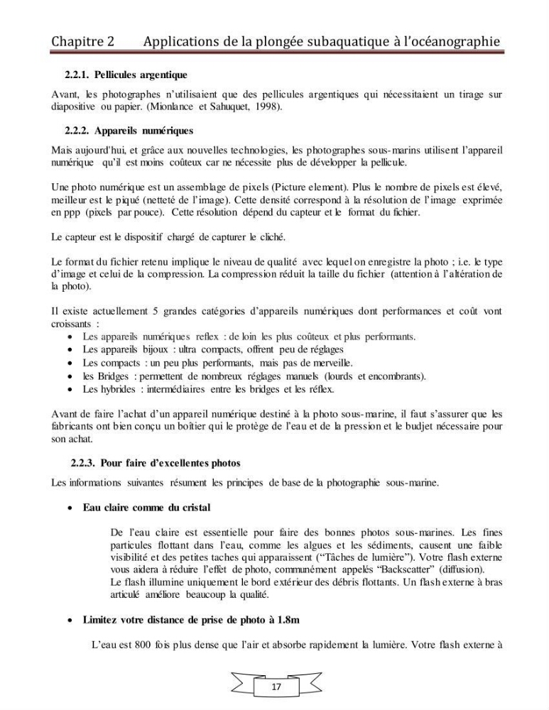 Apport de la plongée subaquatique a l\'océanographie