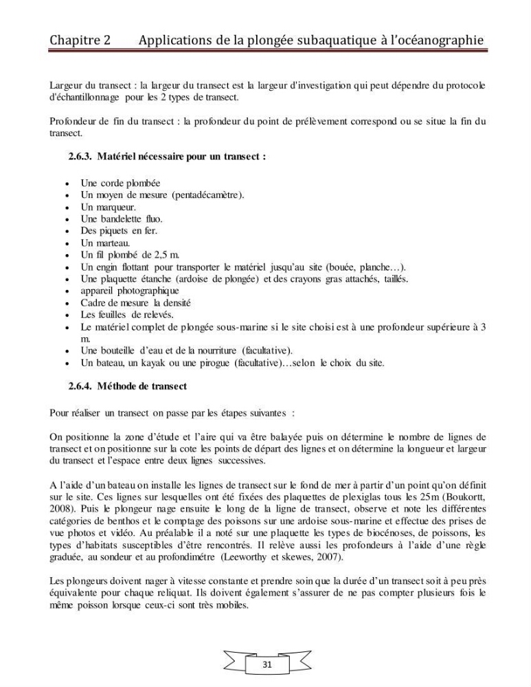 Apport de la plongée subaquatique a l\'océanographie