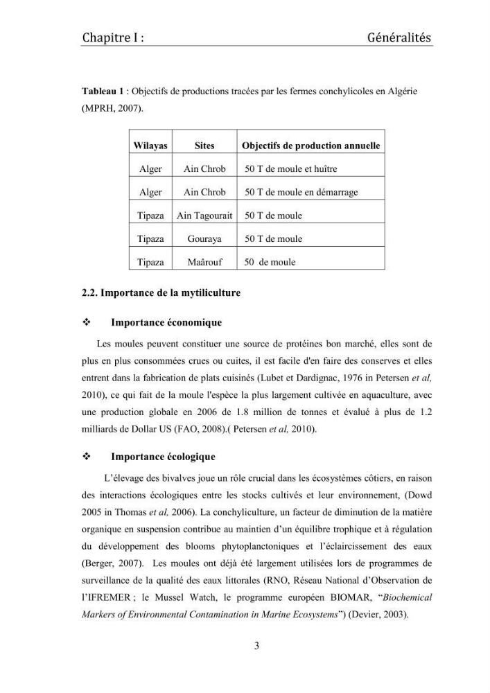 Contribution à la maîtrise du conditionnement des géniteurs de la moule Mytilus galloprovincialis (Lamarck, 1819), mollusque bivalve à potentialité mytilicole.