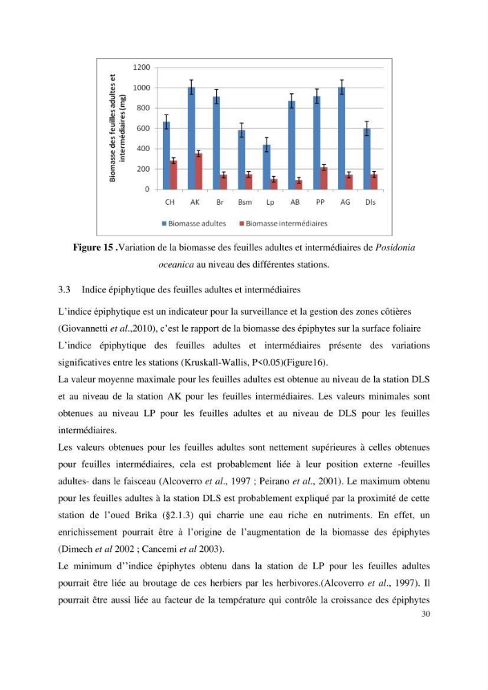 Contribution à l’étude des réponses morphologiques et physiologiques des herbiers à Posidonia oceanica aux stress environnementaux