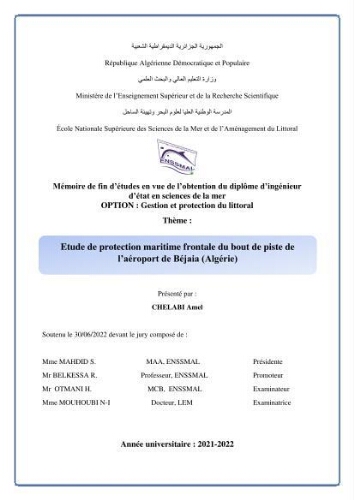 Etude de protection maritime frontale du bout de piste de l’aéroport de Béjaia (Algérie) Etude de protection maritime frontale du bout de piste de l’aéroport de Béjaia (Algérie)