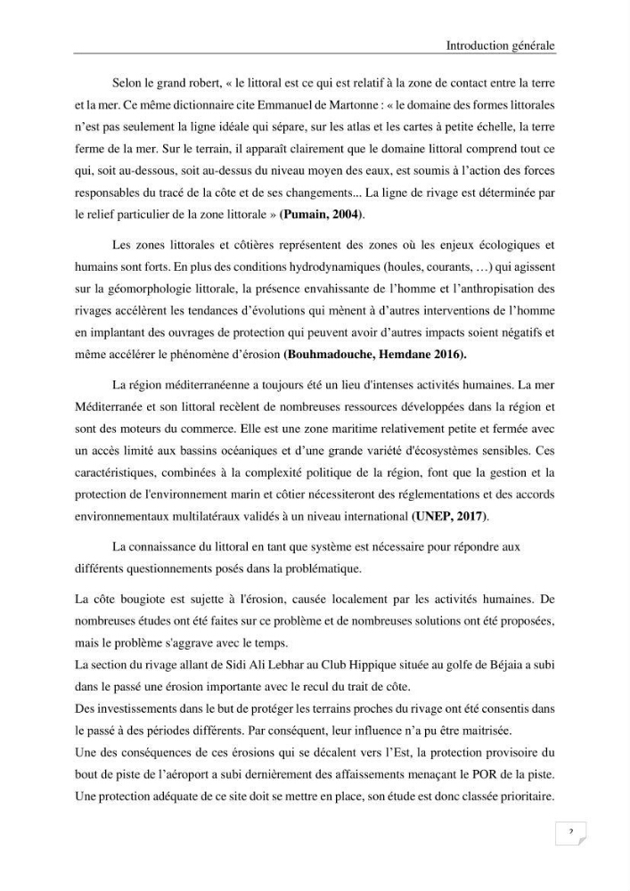 Etude de protection maritime frontale du bout de piste de l’aéroport de Béjaia (Algérie)
