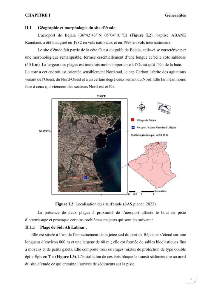 Etude de protection maritime frontale du bout de piste de l’aéroport de Béjaia (Algérie)