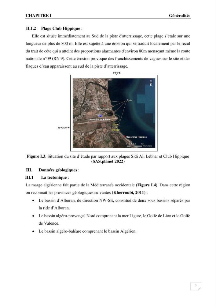 Etude de protection maritime frontale du bout de piste de l’aéroport de Béjaia (Algérie)
