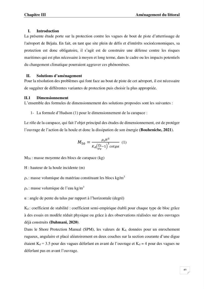 Etude de protection maritime frontale du bout de piste de l’aéroport de Béjaia (Algérie)