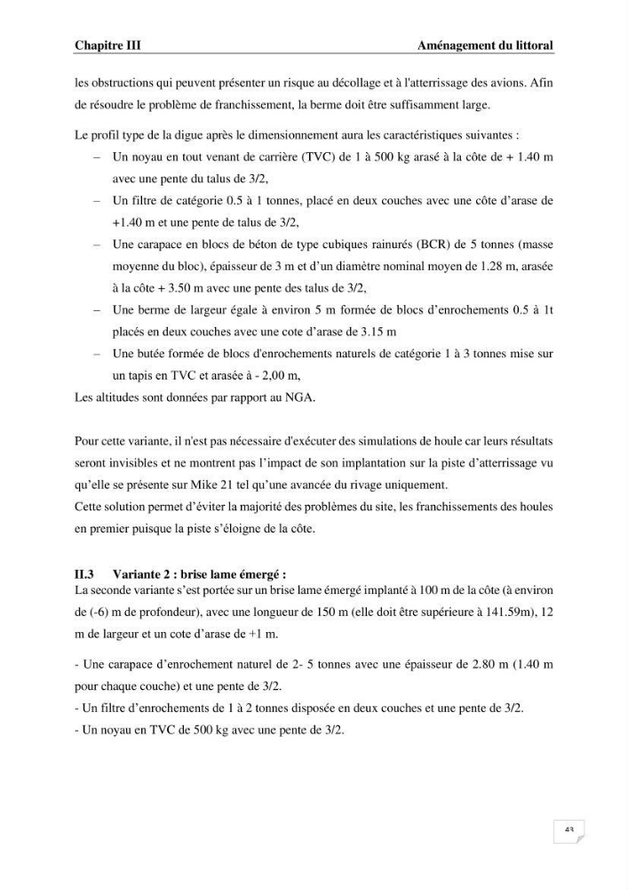 Etude de protection maritime frontale du bout de piste de l’aéroport de Béjaia (Algérie)