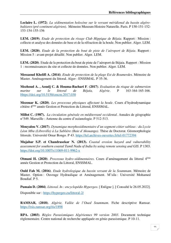 Etude de protection maritime frontale du bout de piste de l’aéroport de Béjaia (Algérie)