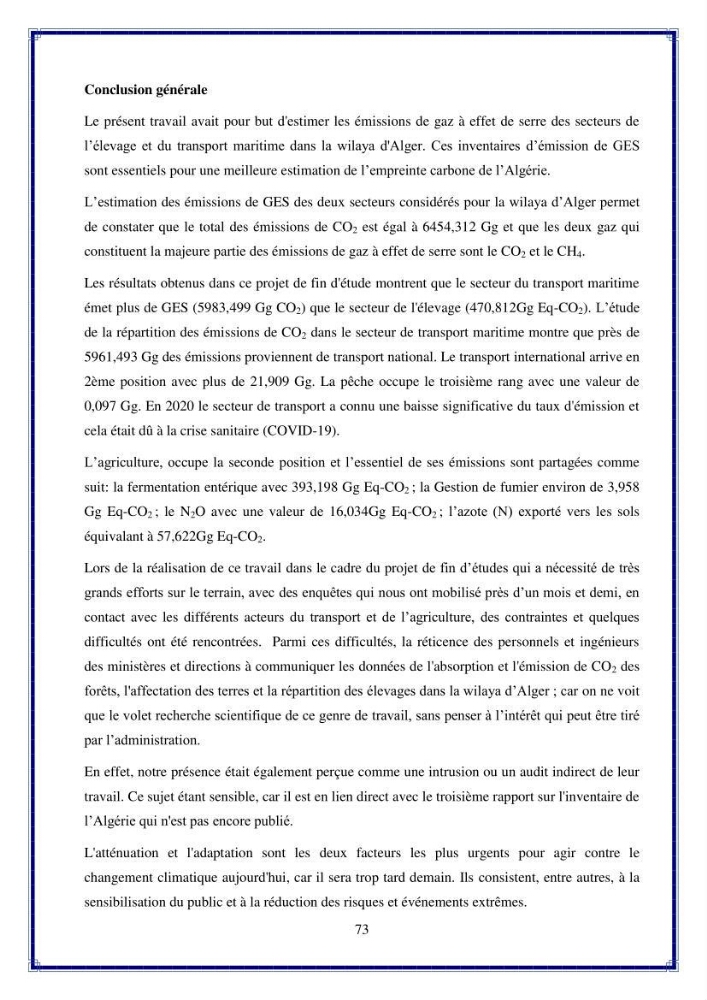 Estimation des émissions de gaz à effet de serre des secteurs de l’élevage et du transport maritime