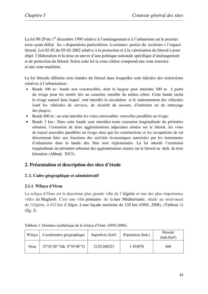 Analyse de l’artificialisation de la zone côtière en Algérie : Cas des wilayas d’Oran (Ouest) et de Tipaza (Centre)