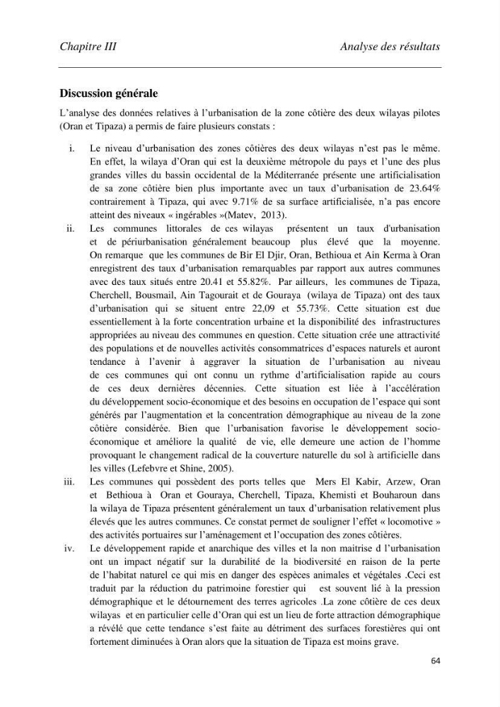 Analyse de l’artificialisation de la zone côtière en Algérie : Cas des wilayas d’Oran (Ouest) et de Tipaza (Centre)