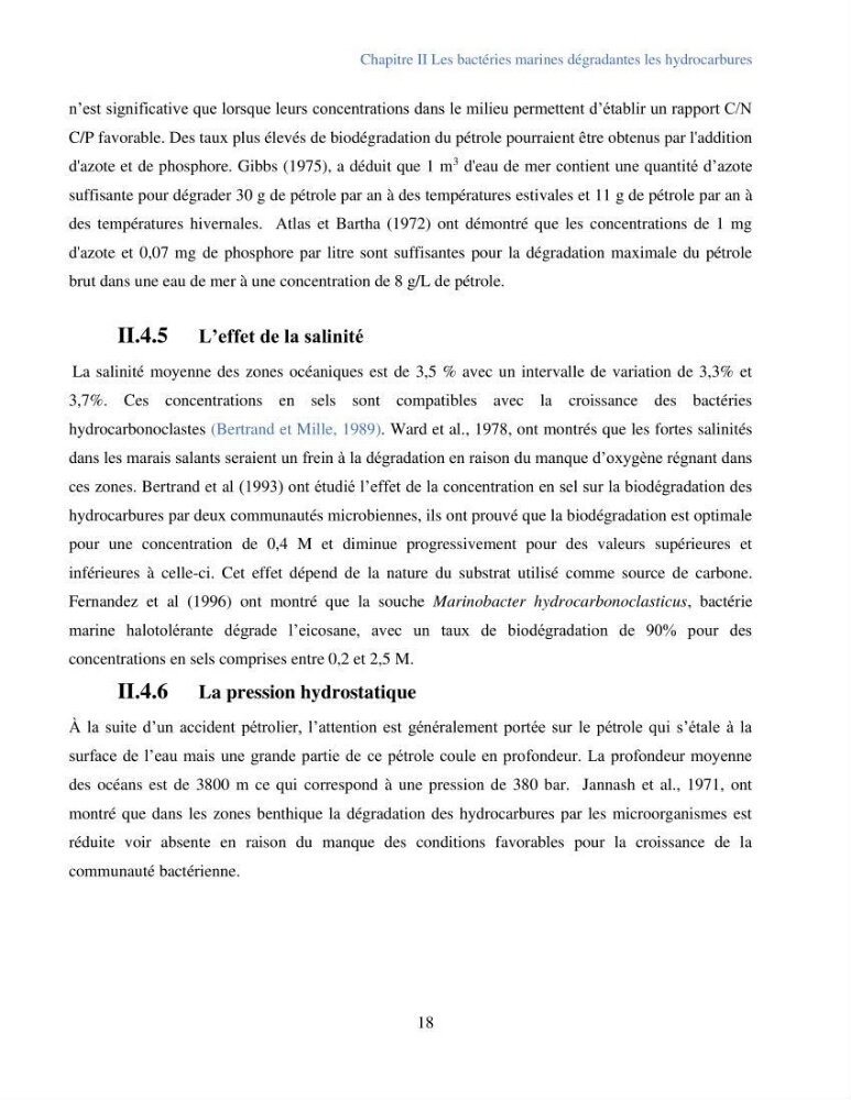 Caractérisation des bactéries marines dégradant les différentes fractions du pétrole