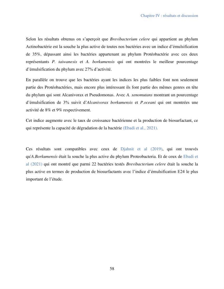 Caractérisation des bactéries marines dégradant les différentes fractions du pétrole