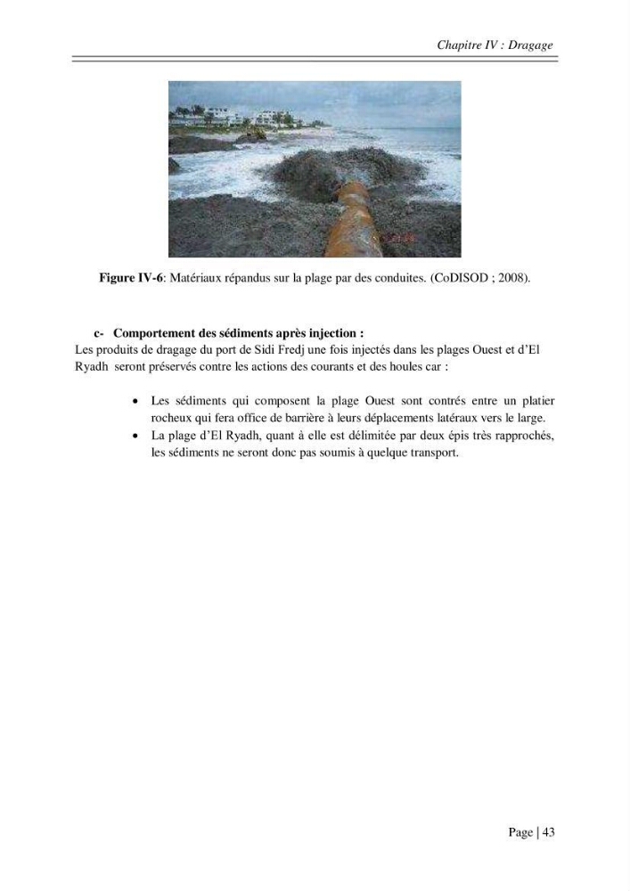 Ensablement des ports de Sidi fredj et d\'El Djamila et le devenir des produits de dragage