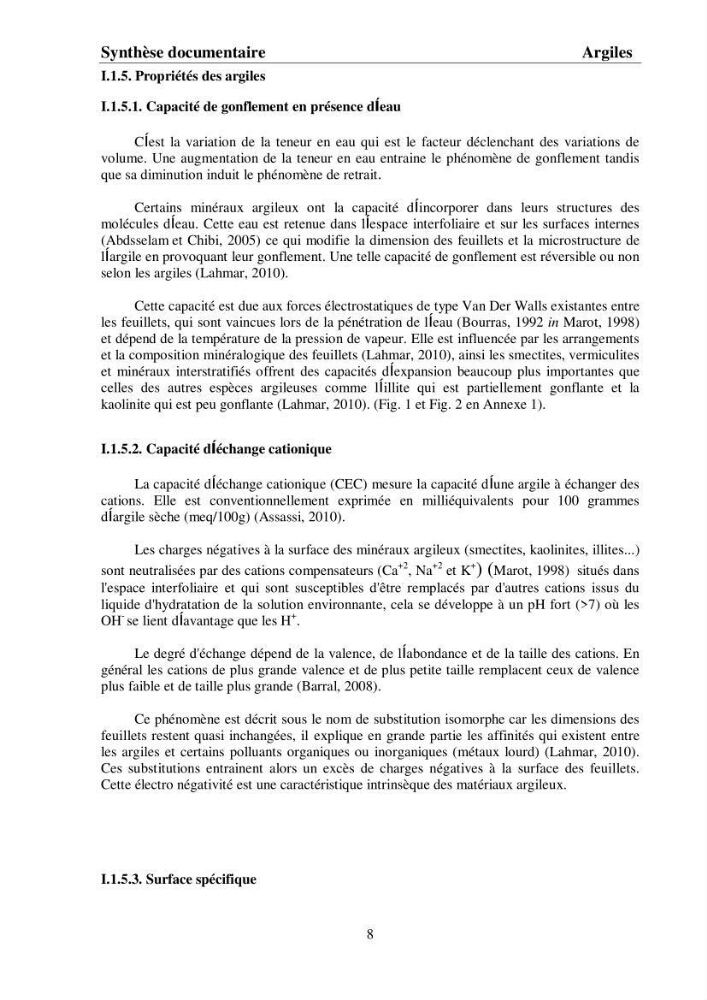 Rétention du cadmium dans un milieu aqueux sur une argile brute Algérienne.