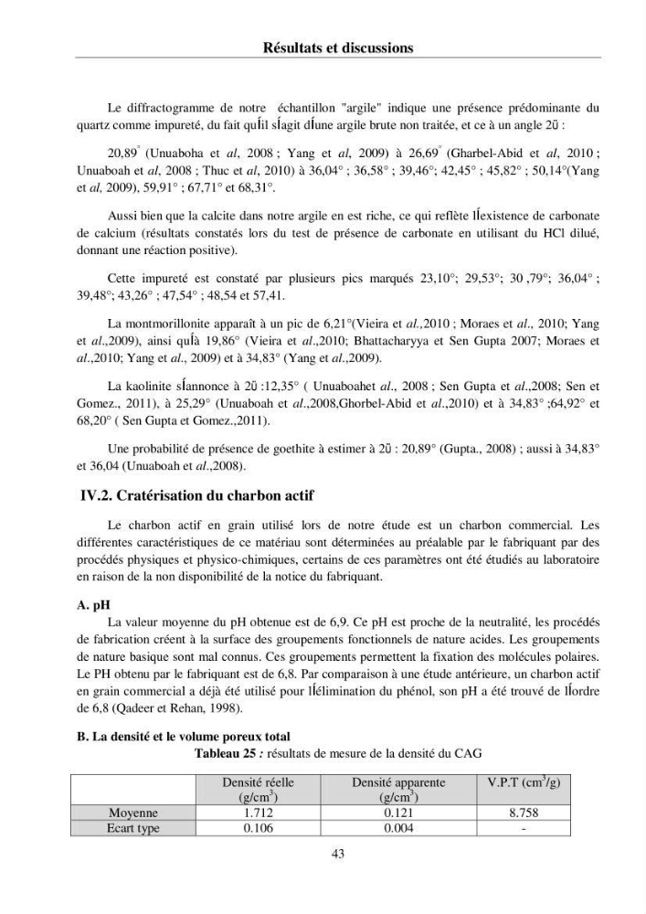 Rétention du cadmium dans un milieu aqueux sur une argile brute Algérienne.