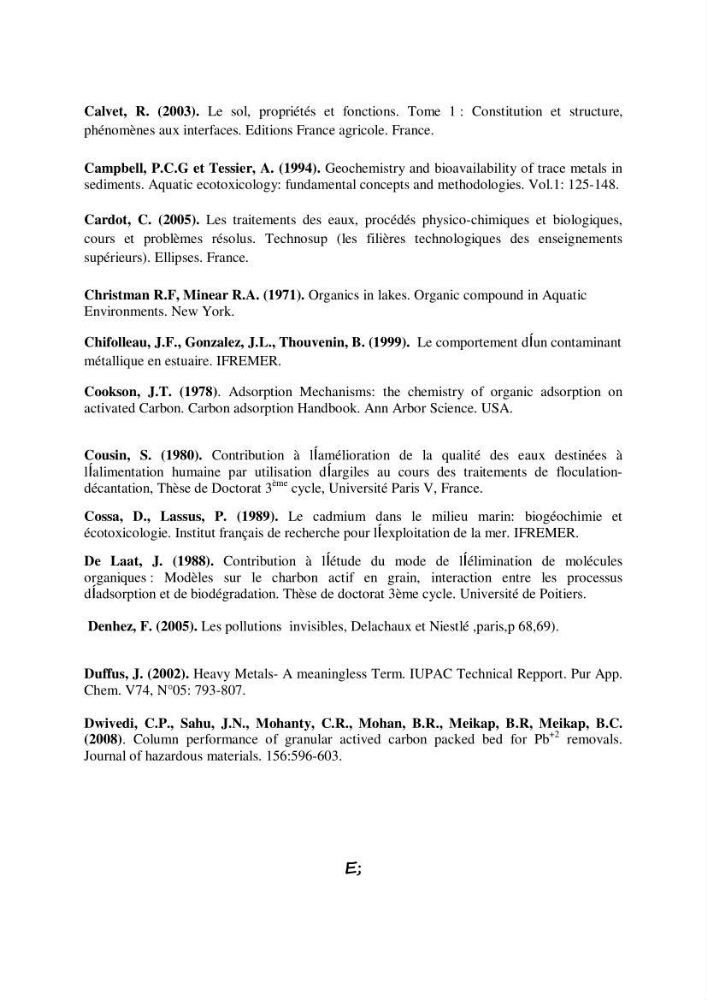 Rétention du cadmium dans un milieu aqueux sur une argile brute Algérienne.