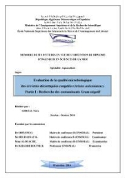 Evaluation de la qualité microbiologique des crevettes décortiquées congelées (Aristus antennateus).: part I : recherche des contaminants Gram négatif