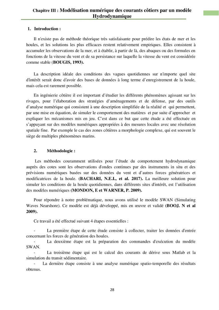 Combinaison des modèles numériques et des images satéllites pour la détermination des courants côtiers.