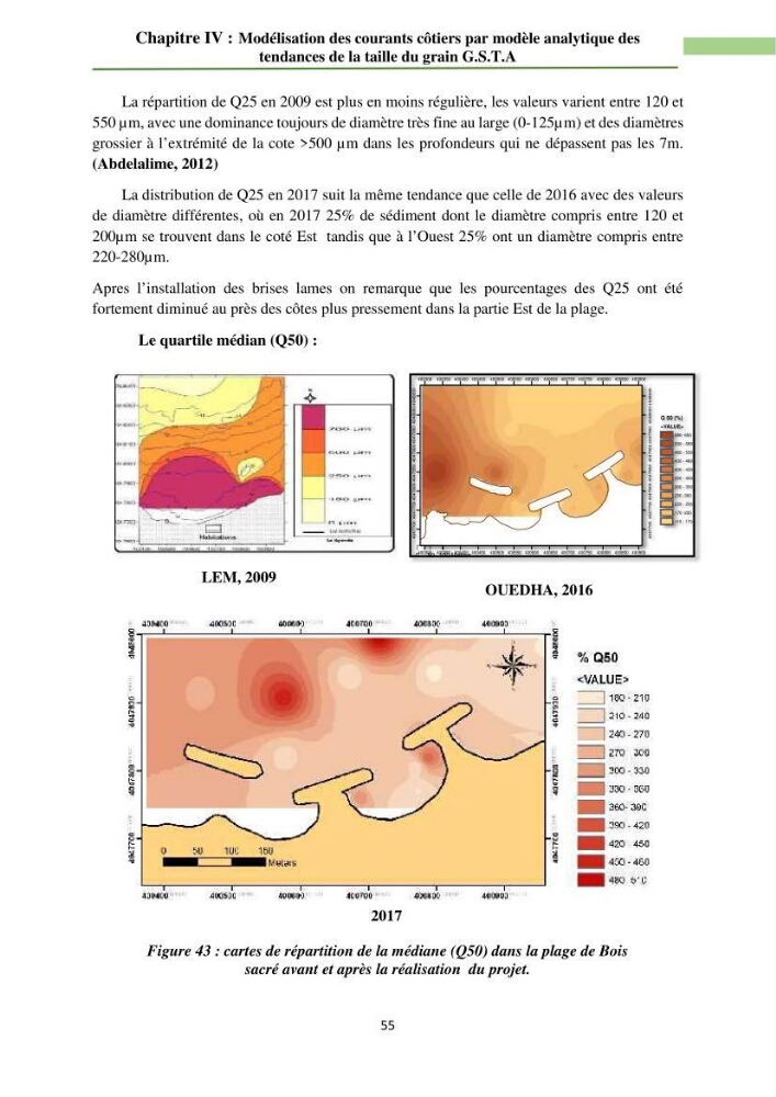 Combinaison des modèles numériques et des images satéllites pour la détermination des courants côtiers.