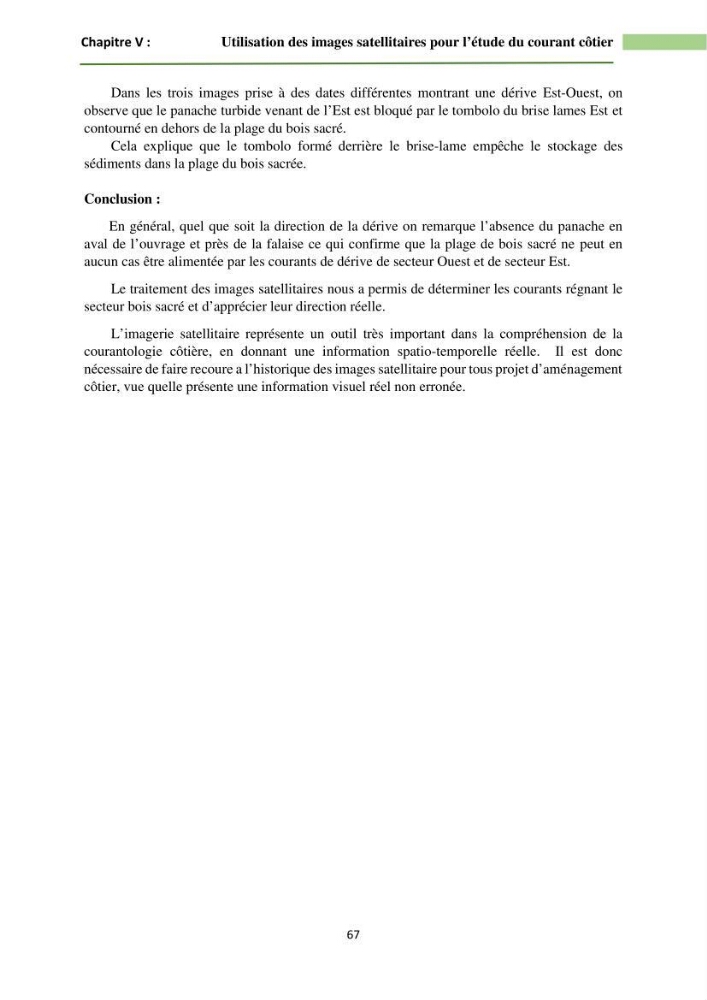 Combinaison des modèles numériques et des images satéllites pour la détermination des courants côtiers.