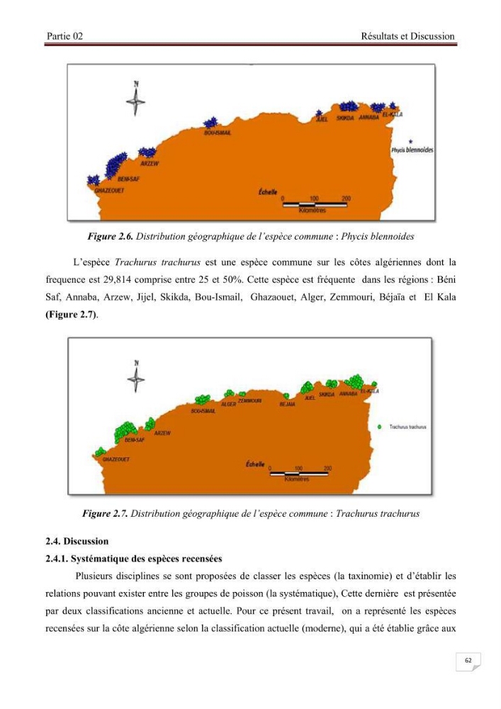 Protocole de mise en place d\'une base de données sur la biodiversité des poissons marins de la côte Algerienne