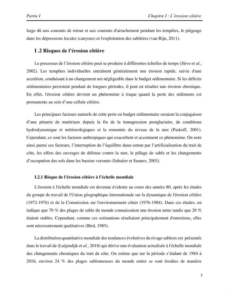 Apport des techniques de télédétection à l’étude de la vulnérabilité et risques côtiers: (cas de la côte ouest-algérienne)
