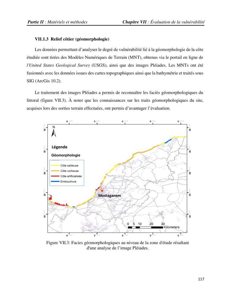 Apport des techniques de télédétection à l’étude de la vulnérabilité et risques côtiers: (cas de la côte ouest-algérienne)