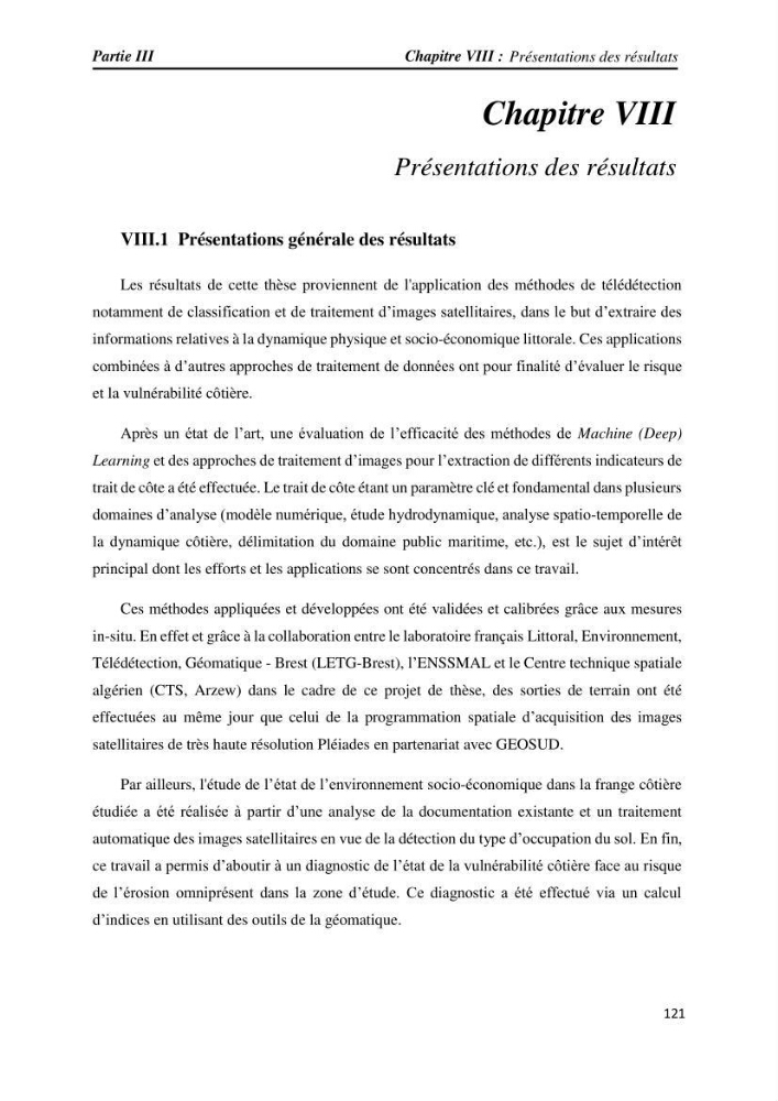 Apport des techniques de télédétection à l’étude de la vulnérabilité et risques côtiers: (cas de la côte ouest-algérienne)