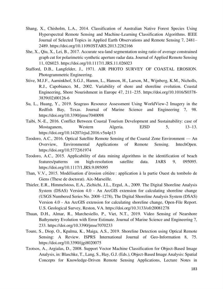Apport des techniques de télédétection à l’étude de la vulnérabilité et risques côtiers: (cas de la côte ouest-algérienne)