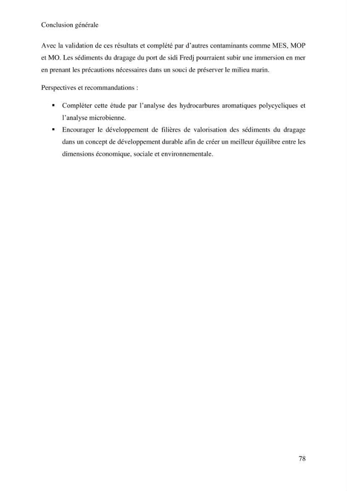 Evaluation de la qualité des sédiments superficiels du port de Sidi-Fredj en vue d\'une opération de dragage