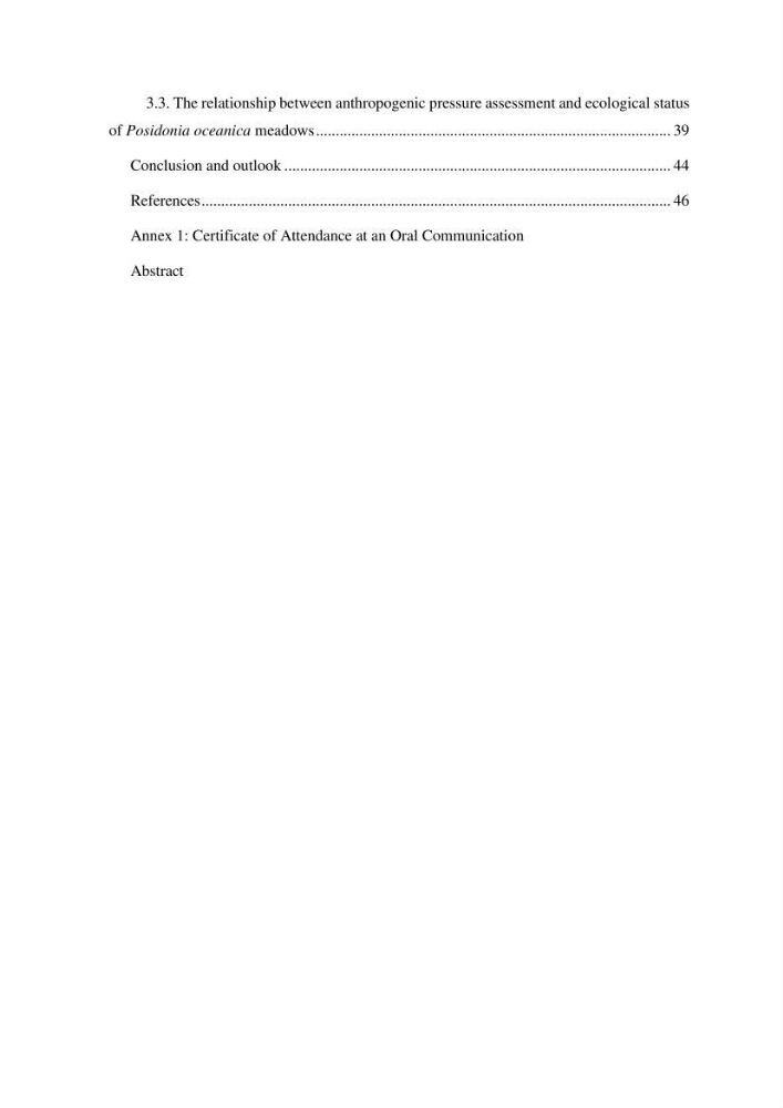 Assessment and quantification of anthropogenic pressures on Posidonia oceanica (L.) Delile 1883 meadows in the central Algerian coast