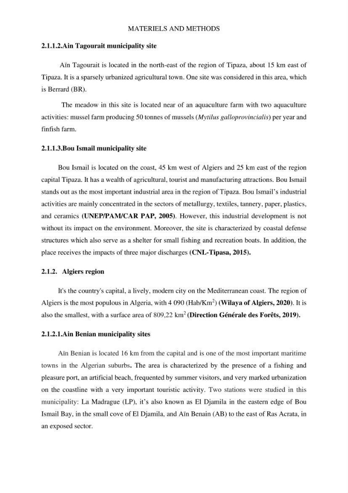 Assessment and quantification of anthropogenic pressures on Posidonia oceanica (L.) Delile 1883 meadows in the central Algerian coast