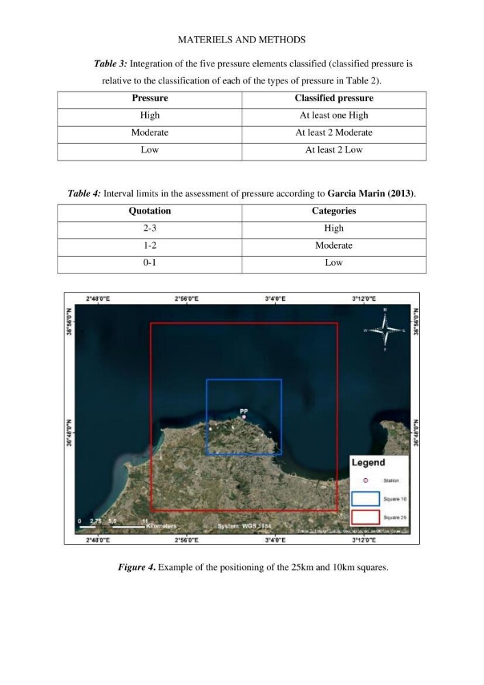 Assessment and quantification of anthropogenic pressures on Posidonia oceanica (L.) Delile 1883 meadows in the central Algerian coast